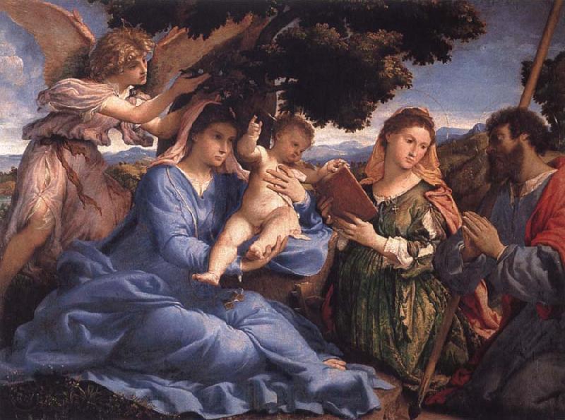 Lorenzo Lotto Virgin and Child with SS Catherine and Fames the Greater Norge oil painting art
